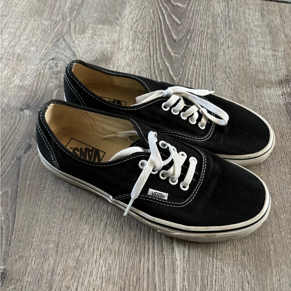 Vans Black Canvas Sneakers with White Laces